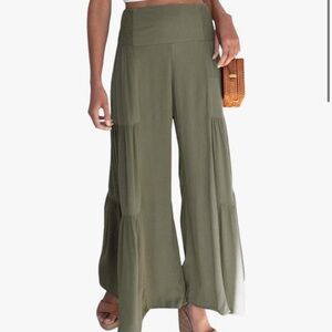 NEW Flowy tiered gauze green boho pants!
